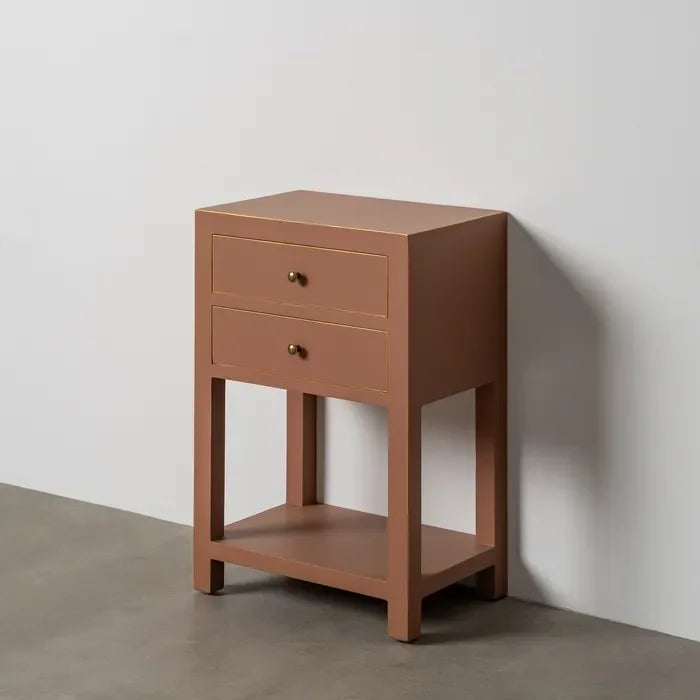 Noptieră/Măsuță laterală mocha din MDF, 45 x 30 x 66 cm – design compact și funcțional