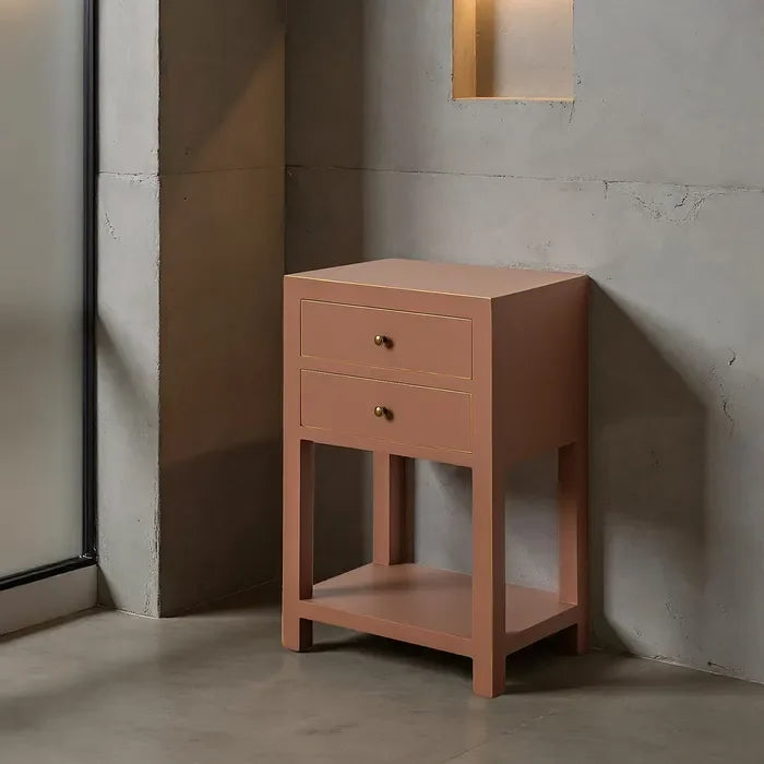 Noptieră/Măsuță laterală mocha din MDF, 45 x 30 x 66 cm – design compact și funcțional