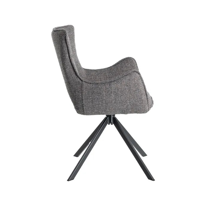 Scaun Living Gri din Textil și Metal (58.50 x 60 x 86.50 cm)