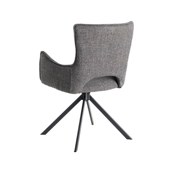 Scaun Living Gri din Textil și Metal (58.50 x 60 x 86.50 cm)