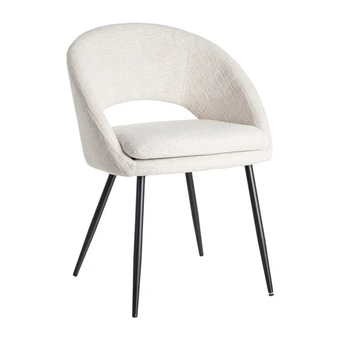 Scaun tapițat crem, 58 x 60 x 80 cm – un design modern și rezistent