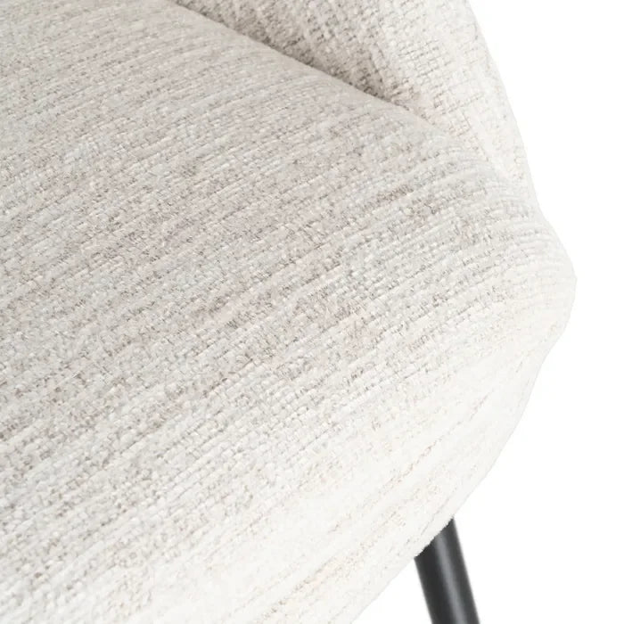 Scaun tapițat crem, 58 x 60 x 80 cm – un design modern și rezistent