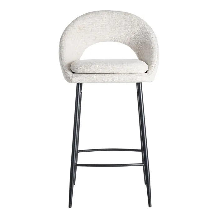 Scaun de bar tapițat crem, 53 x 48 x 100 cm – modern și rezistent