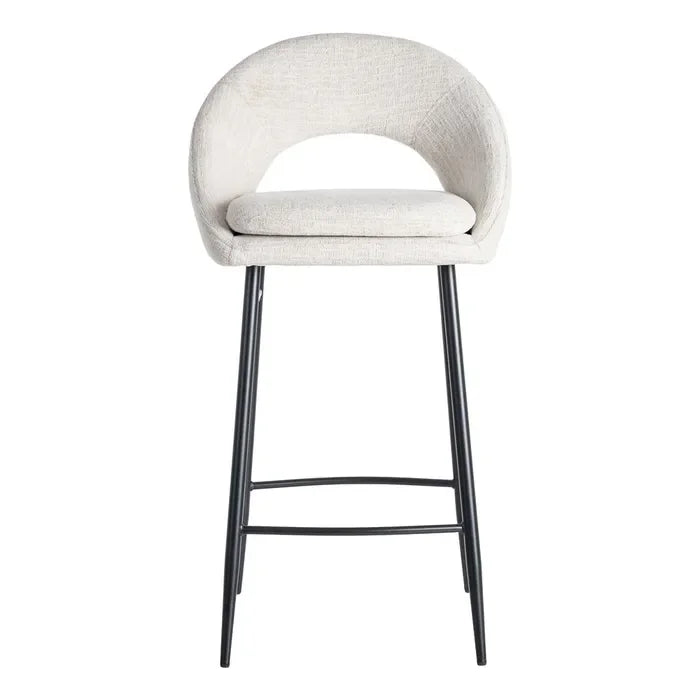 Scaun de bar tapițat crem, 53 x 48 x 100 cm – modern și rezistent