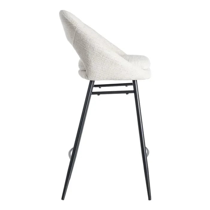 Scaun de bar tapițat crem, 53 x 48 x 100 cm – modern și rezistent