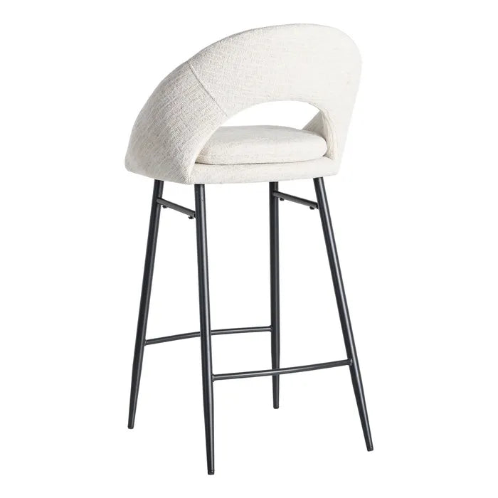 Scaun de bar tapițat crem, 53 x 48 x 100 cm – modern și rezistent