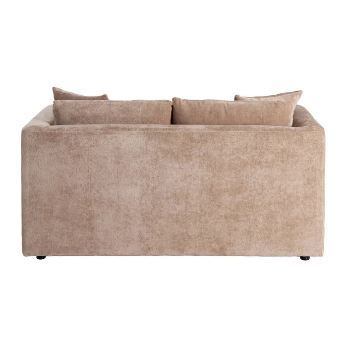 Canapea 2 locuri taupe, aspect vintage weave – eleganță și confort rafinat