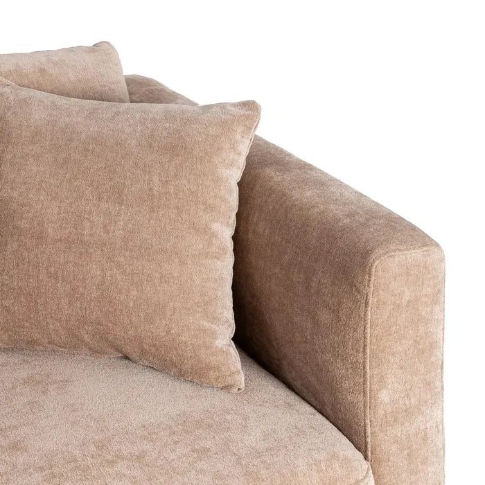 Canapea 2 locuri taupe, aspect vintage weave – eleganță și confort rafinat