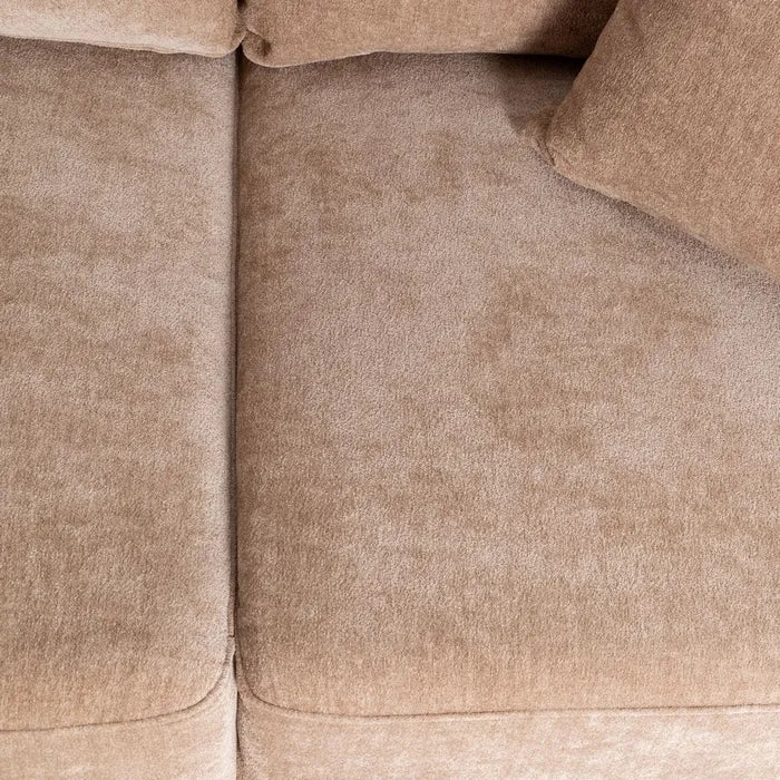 Canapea 2 locuri taupe, aspect vintage weave – eleganță și confort rafinat