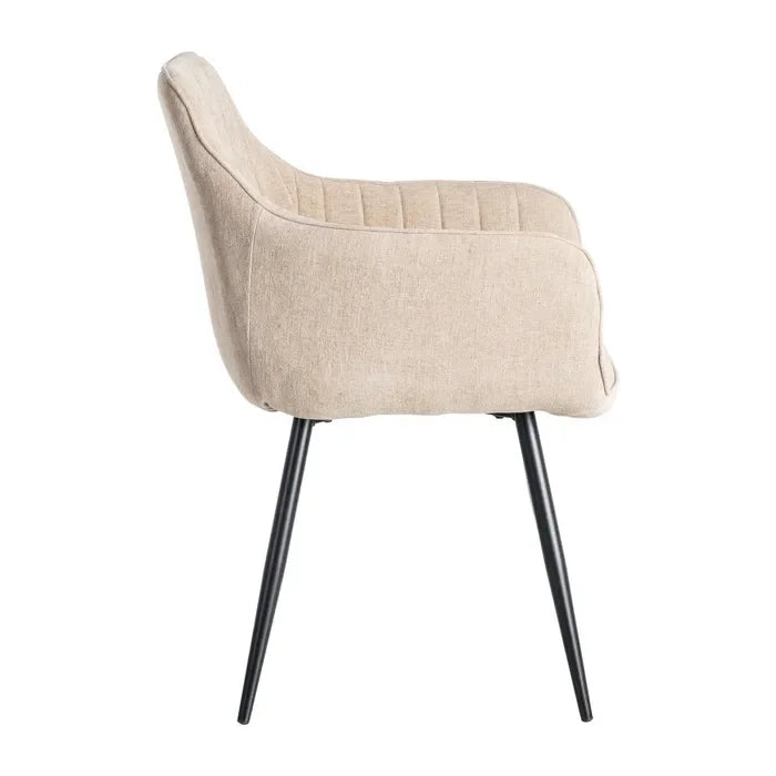 Scaun tapițat bej, 55 x 58,50 x 84 cm – stil modern și confort sporit