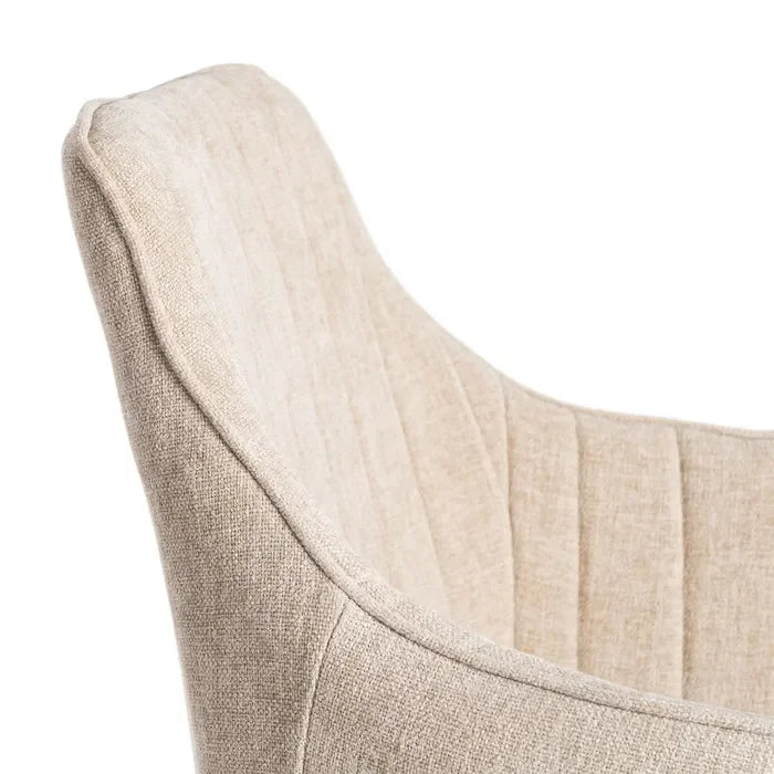 Scaun tapițat bej, 55 x 58,50 x 84 cm – stil modern și confort sporit