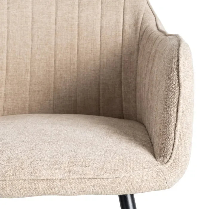 Scaun tapițat bej, 55 x 58,50 x 84 cm – stil modern și confort sporit