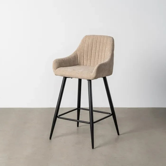 Scaun de bar tapițat bej, 47 x 47 x 93 cm – design compact și versatil