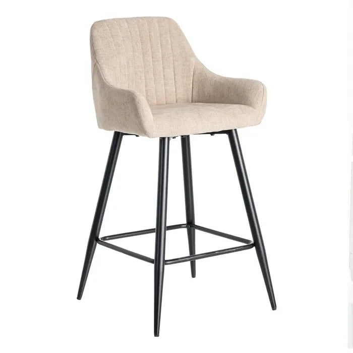 Scaun de bar tapițat bej, 47 x 47 x 93 cm – design compact și versatil