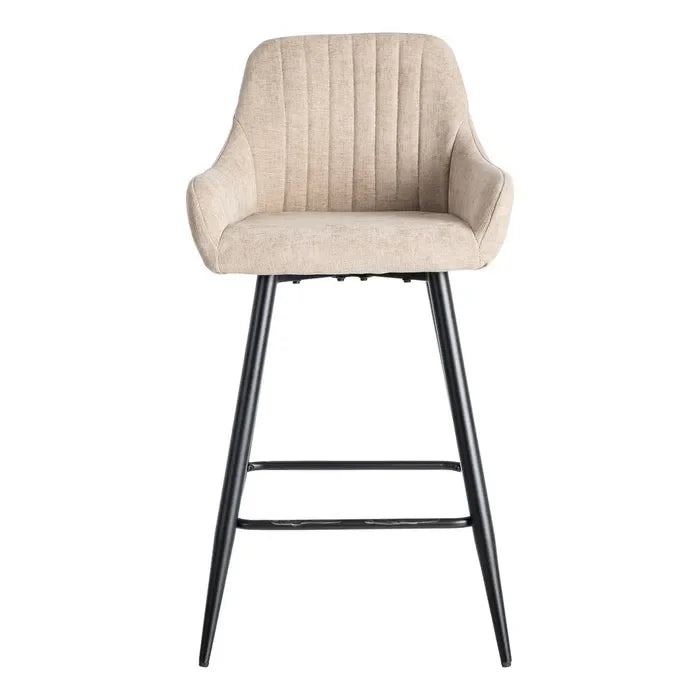 Scaun de bar tapițat bej, 47 x 47 x 93 cm – design compact și versatil