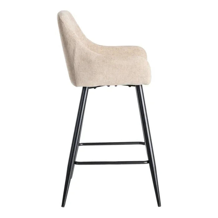 Scaun de bar tapițat bej, 47 x 47 x 93 cm – design compact și versatil