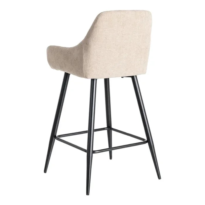 Scaun de bar tapițat bej, 47 x 47 x 93 cm – design compact și versatil
