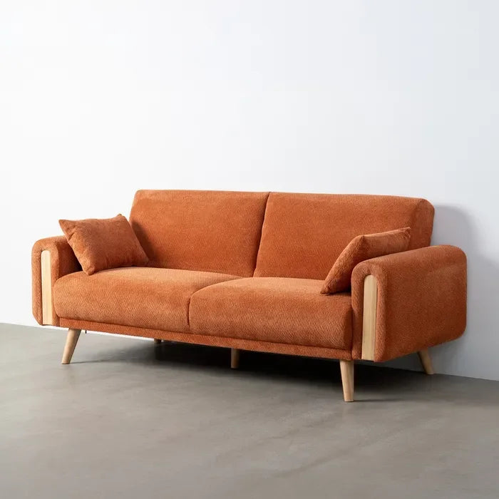 Canapea extensibilă teracotă, un mix de funcționalitate și stil