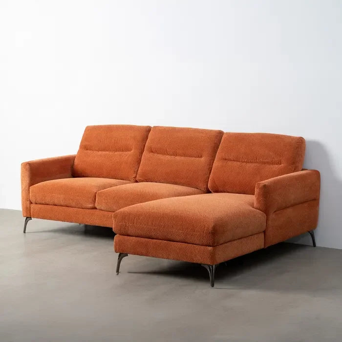 Canapea șezlong tapițată teracotă, 238 x 160 x 87,5 cm – confort și design expresiv