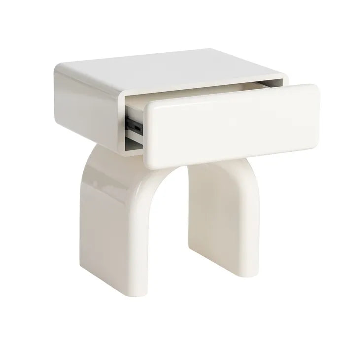 Noptieră Modernă Cream Lacquer – MDF Lăcuit, 50 x 40 x 57 cm