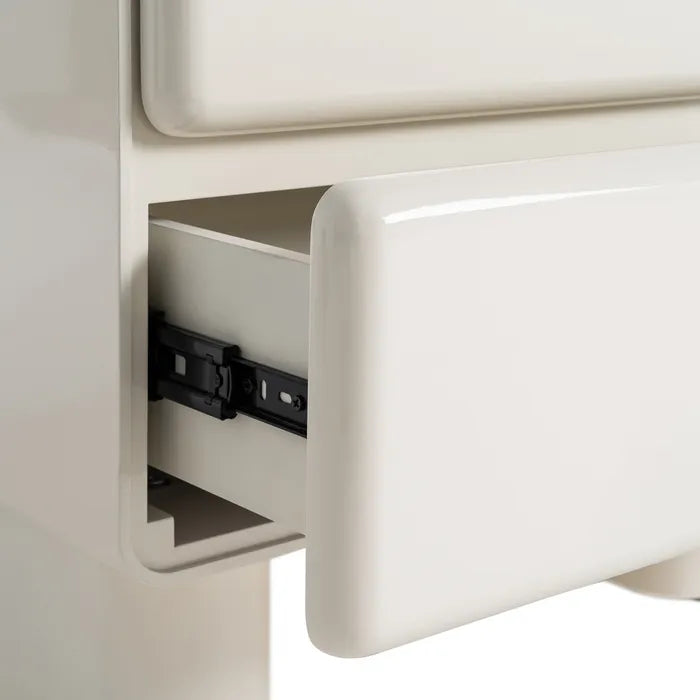 Noptieră din MDF Lăcuit, Bej Crem – Design Elegant și Modern, 56.5 x 56.5 cm