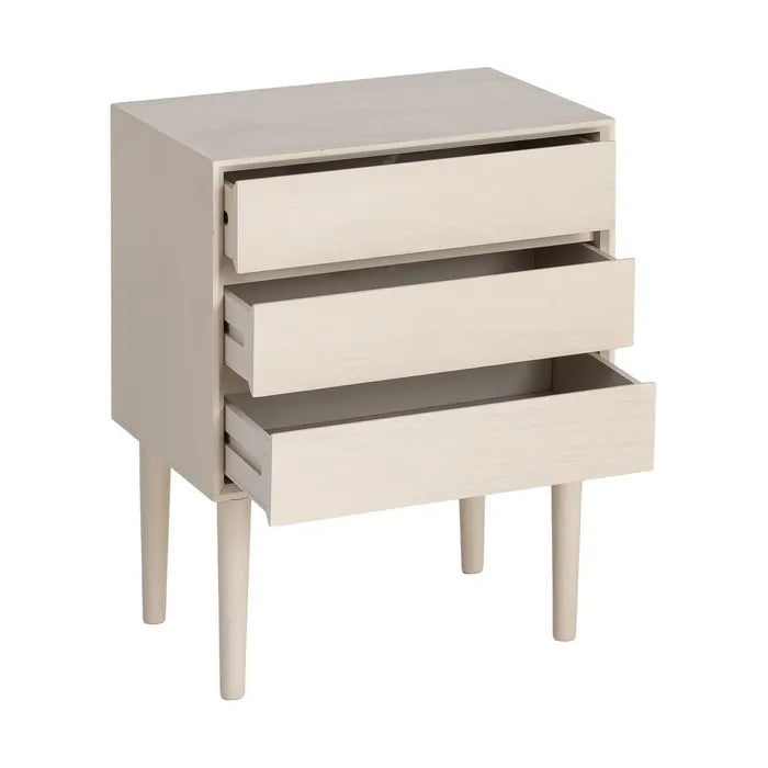 Noptieră Ixia, Crem, din MDF, cu Sertare, Stil Modern, 50 x 35 x 62.5 cm