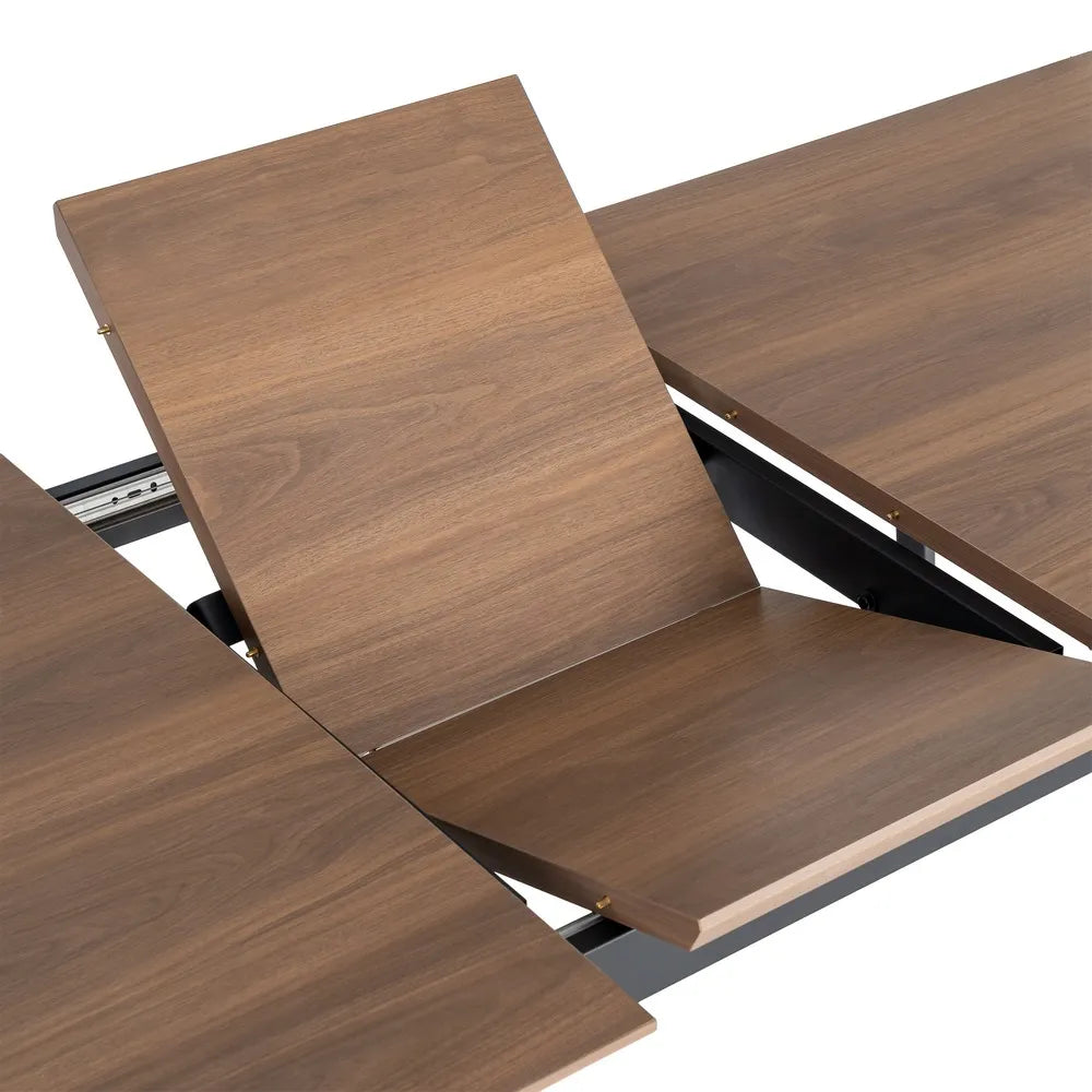 Ixia Masă Dining Extensibilă , Maro, MDF și Fier, Stil Modern, 160(200) x 90 x 76 cm
