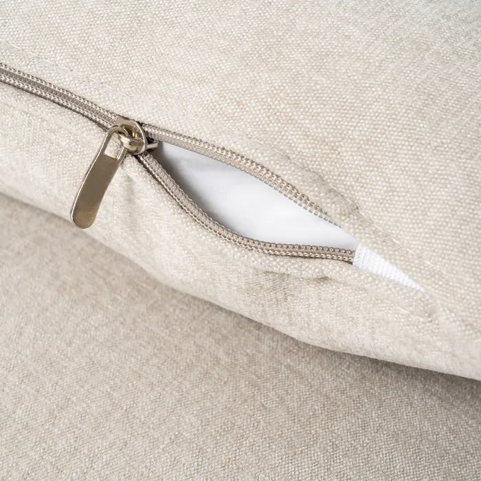 Canapea Chaise Longue Dreapta, Material Textil Crem, 307 x 202 x 81 cm