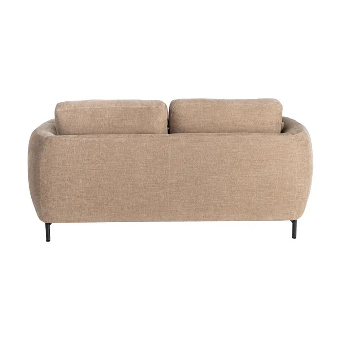 Canapea 2 Locuri | Textil și Metal | Maro Deschis | Design Modern 189 x 92 x 88 cm