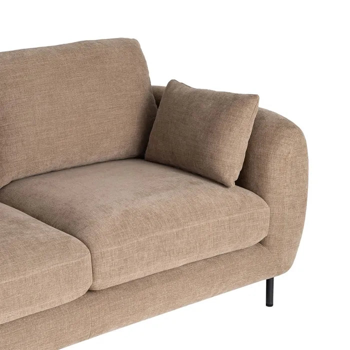 Canapea 2 Locuri | Textil și Metal | Maro Deschis | Design Modern 189 x 92 x 88 cm