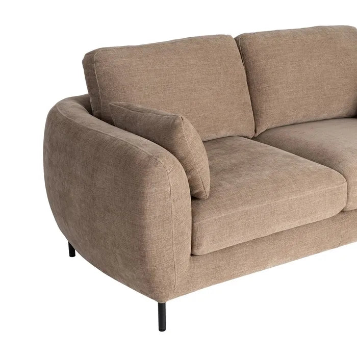 Canapea 2 Locuri | Textil și Metal | Maro Deschis | Design Modern 189 x 92 x 88 cm