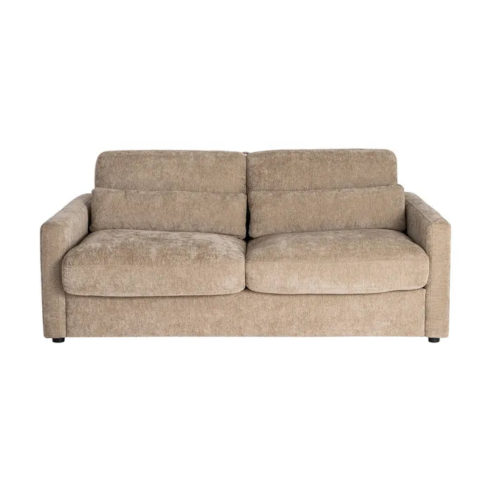 Canapea Extensibilă Ixia, Grej (Taupe Old), Material Textil și Cadru Metalic, Saltea Inclusă 140 x 190 cm, 194 x 104 x 88 cm