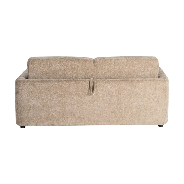Canapea Extensibilă Ixia, Grej (Taupe Old), Material Textil și Cadru Metalic, Saltea Inclusă 140 x 190 cm, 194 x 104 x 88 cm