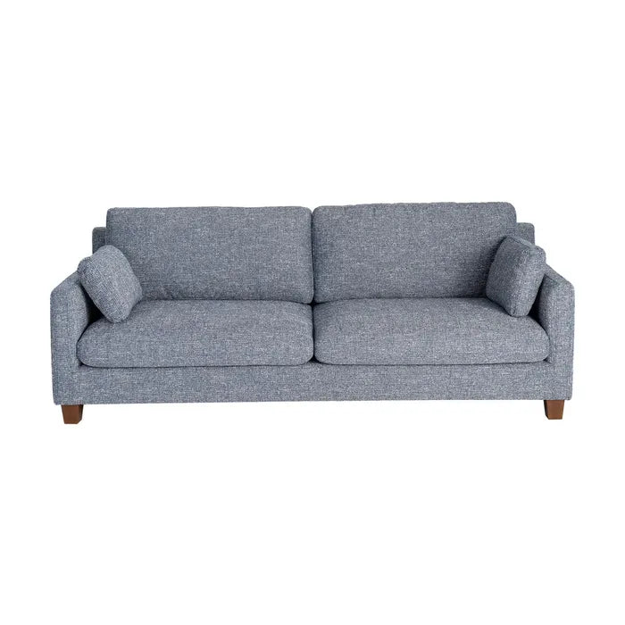 Canapea 3 Locuri Albastră din Textil și Lemn (221 x 90 x 87 cm) 5