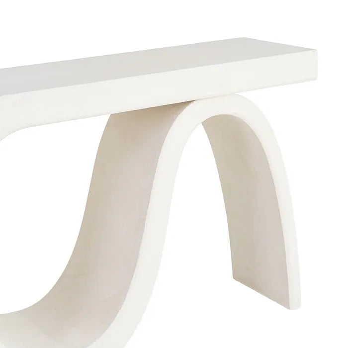 Ixia Consolă , Alb, MDF cu Textură Granulată, Stil Modern, 115 x 37.5 x 80 cm