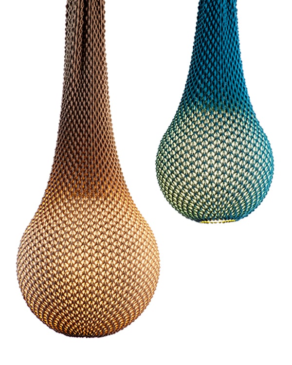 Ariel Zuckerman Lampa Pendant Knitted | Acril și Pâslă Tricotată | Albastru Pale, Albastru, Mustar, Turcoaz, Alb, Gri, Roșu | LED 30-50cm