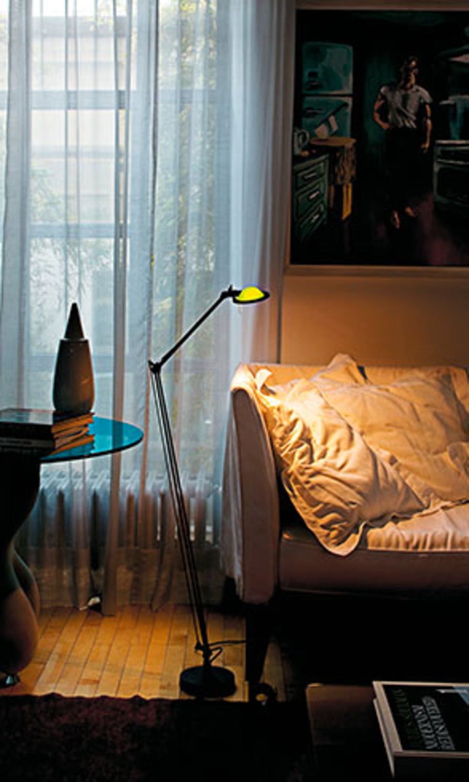 Luceplan lampadar Berenice | Sticlă verde/negru