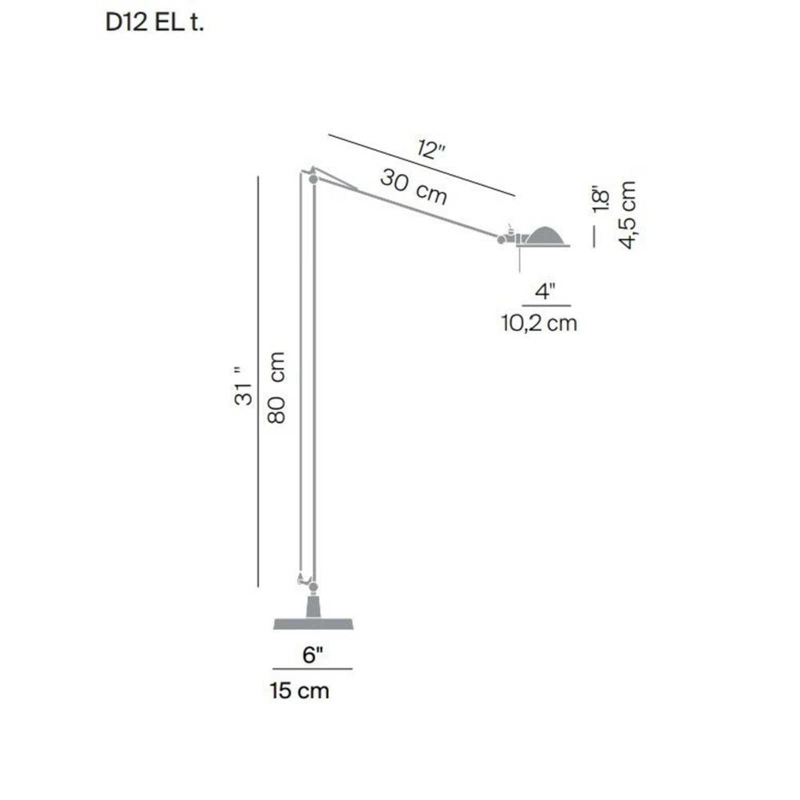 Luceplan lampadar Berenice | Aluminiu/aluminiu