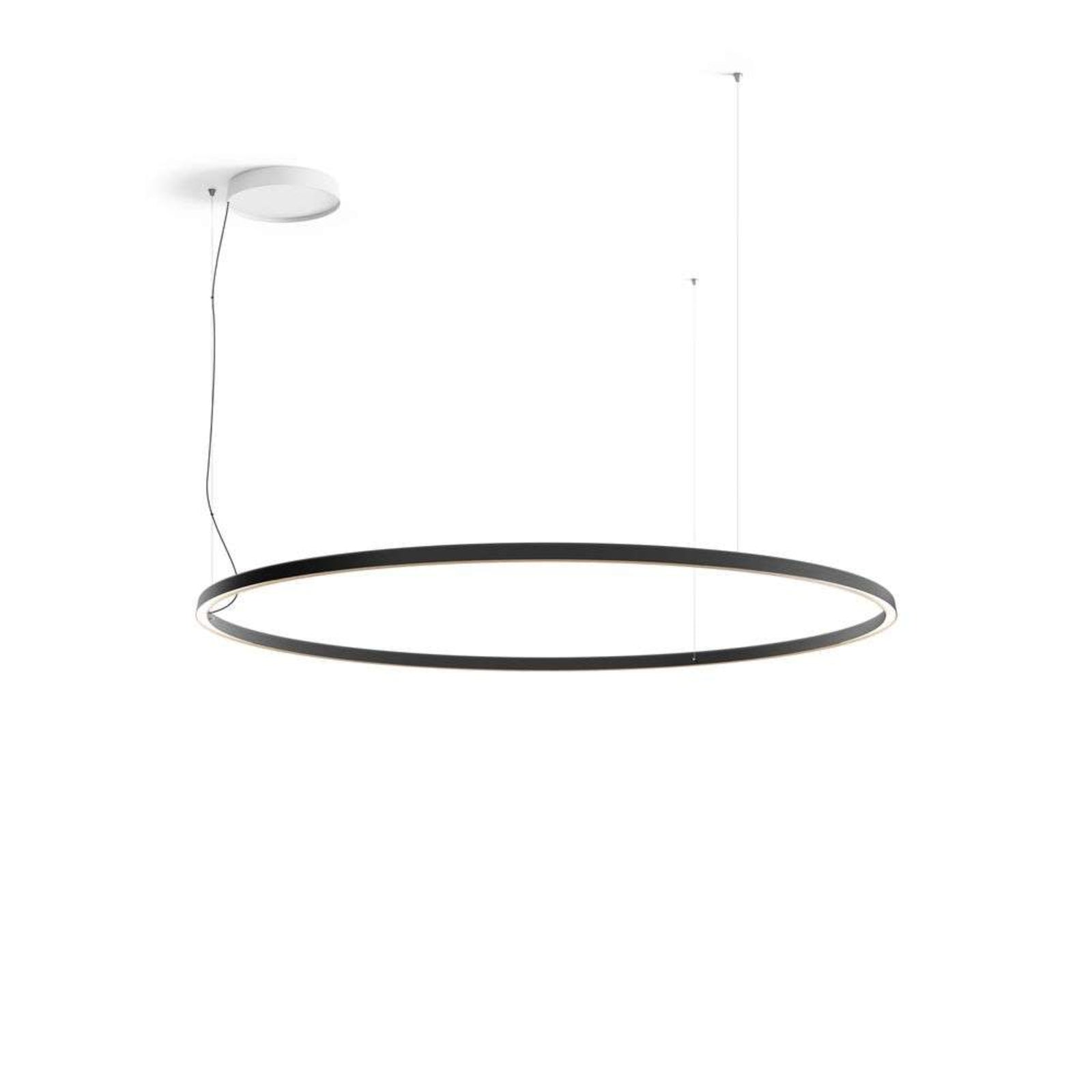 Luceplan lustră Compendium Circle | Led negru | Ø 200 cm