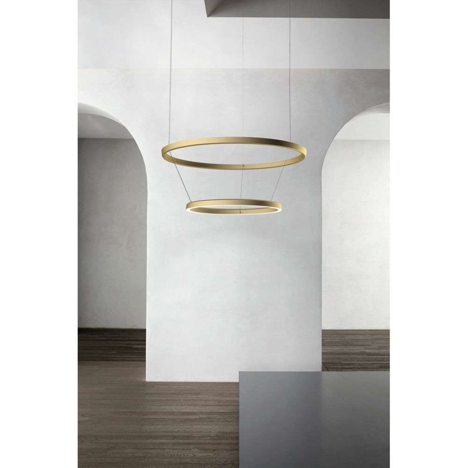 Luceplan lustră Compendium Circle | Led alamă | Ø 110 cm