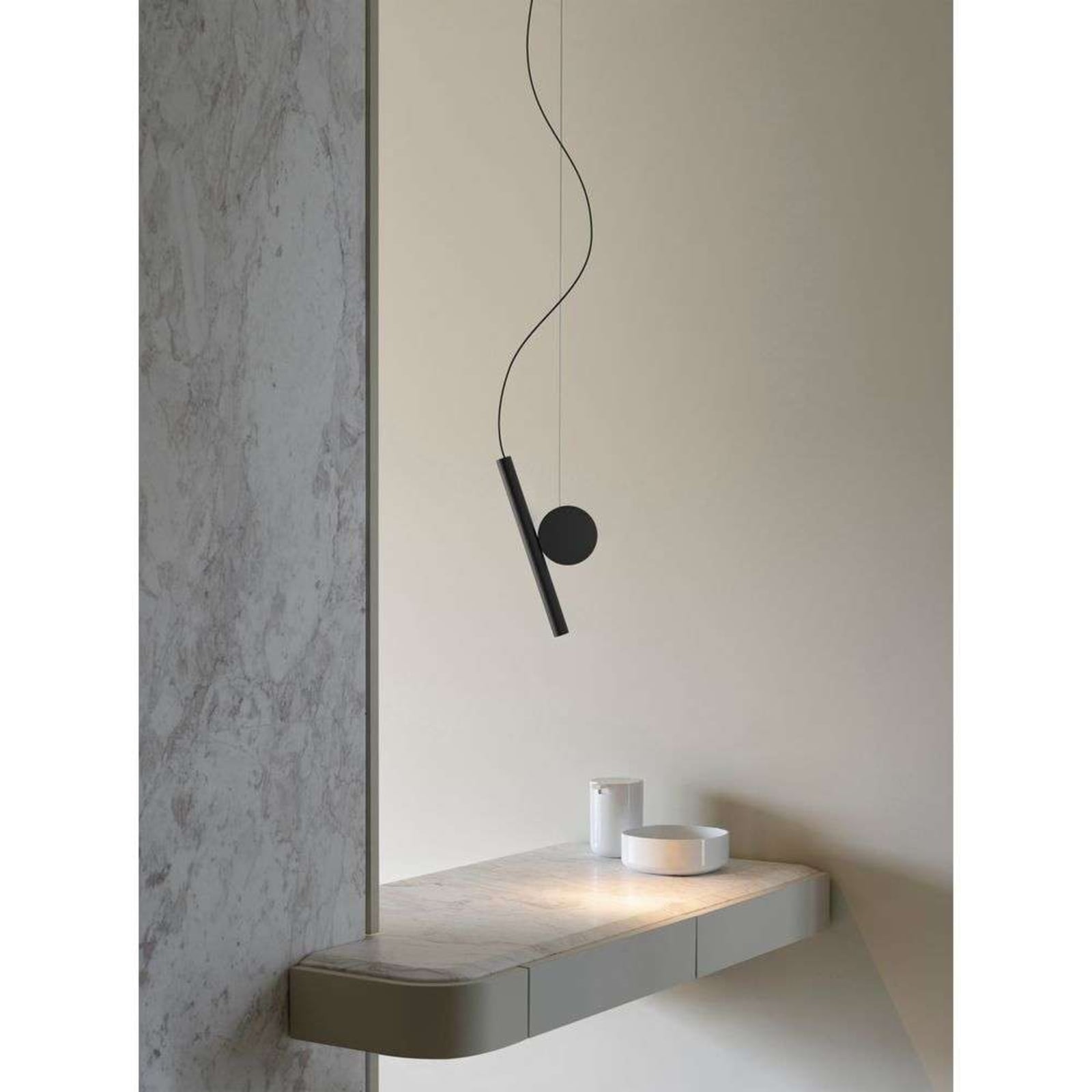 Luceplan lustră Doi Smooth | Led negru