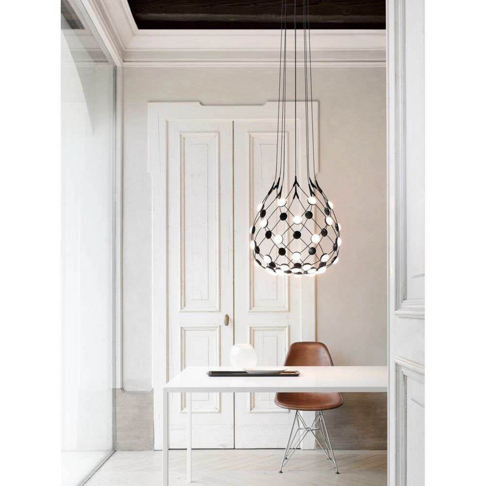 Luceplan lustră Mesh | Phase 4m negru | Ø 80 cm