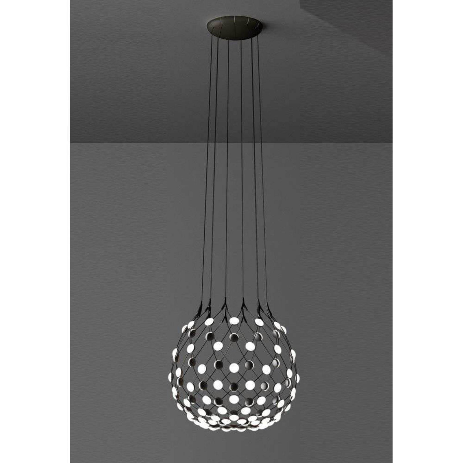 Luceplan lustră Mesh | Phase 4m negru | Ø 80 cm