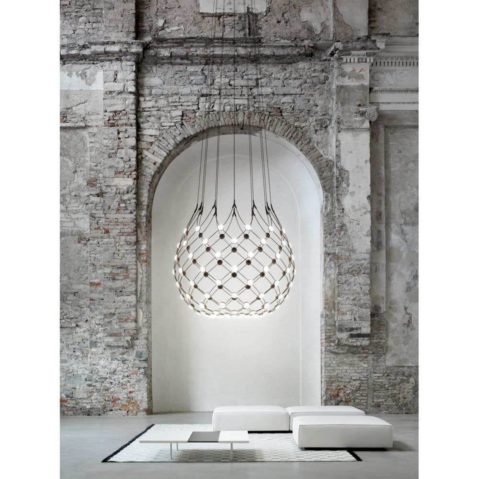 Luceplan lustră Mesh | Kit fără fir negru | Ø 100 cm
