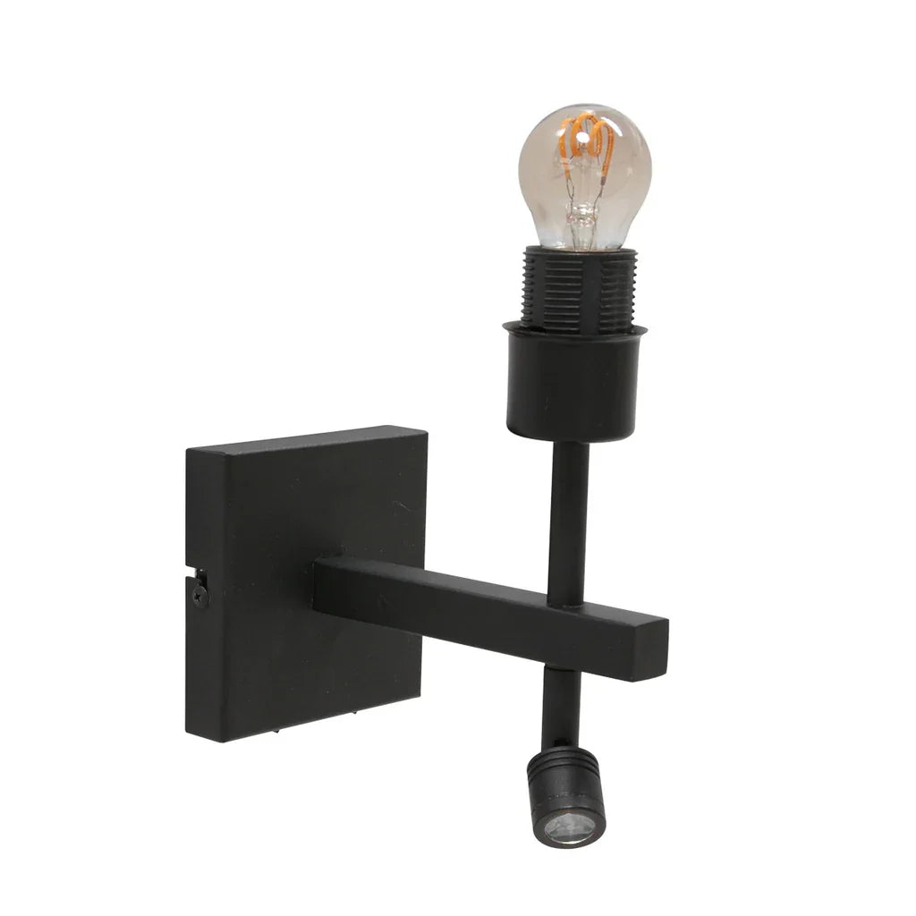 Lampă de perete Stang 8208ZW Negru + Abajur Velur Albastru