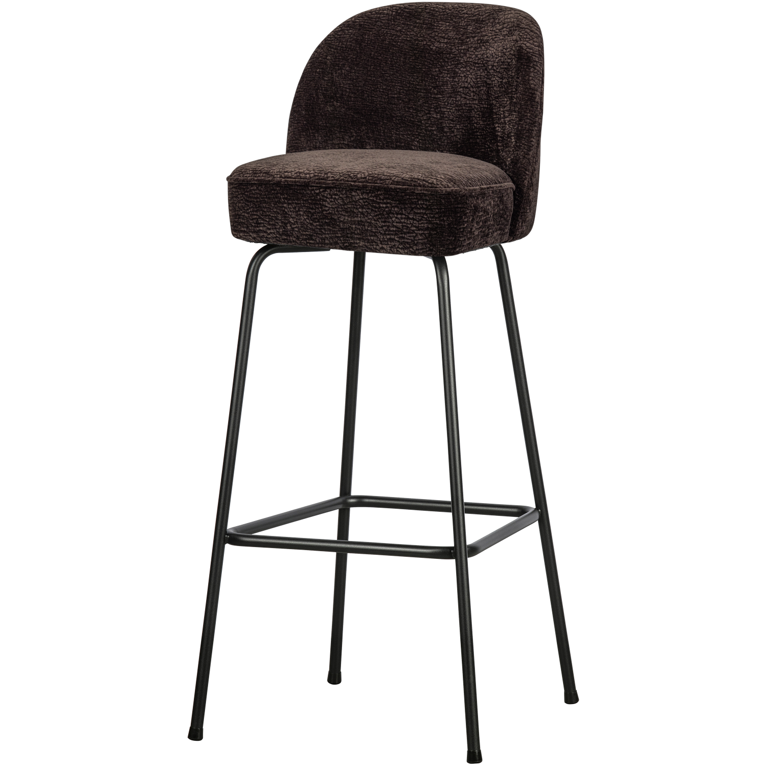 WOOOD scaun bar VOGUE BARSTOOL 80CM 3D CHENILLE DARK | 100% Pes | Maro inchis | 103x50x55 cm