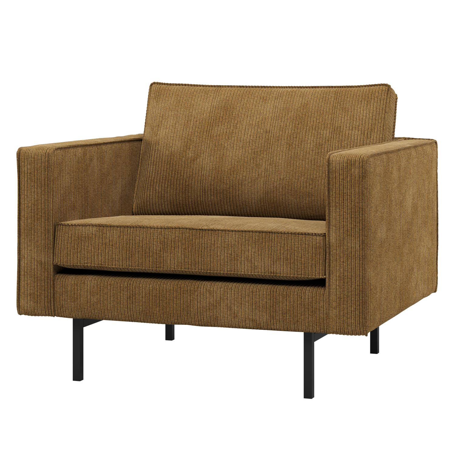 WOOOD fotoliu RODEO ARMCHAIR RIB FABRIC | 100% Pes | Galben | 85x105x86 cm