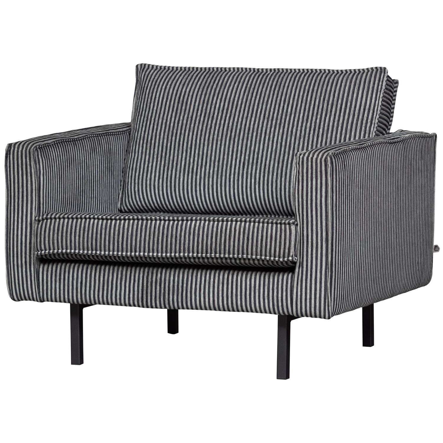 WOOOD fotoliu RODEO ARMCHAIR STRIPE BLACK/GREY | 100% Pes | Negru | 85x105x86 cm