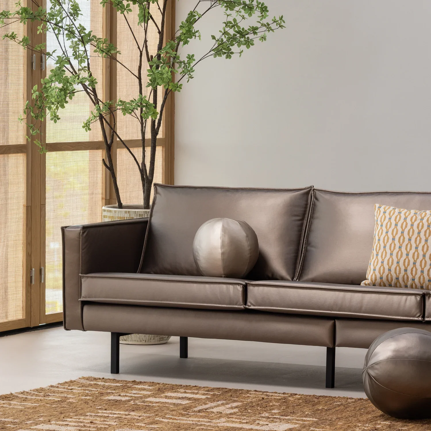 RODEO BALL CUSHION SMALL METALLIC NATURAL