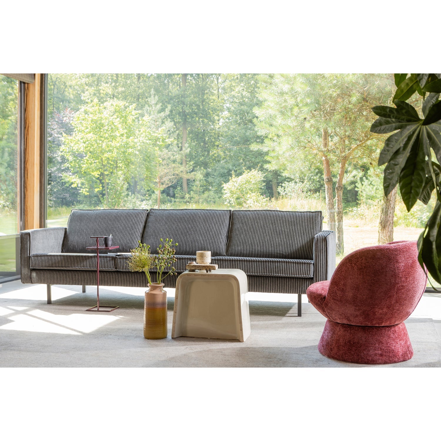WOOOD canapea 3 locuri RODEO | 100% Pes | Negru | 85x277x86 cm